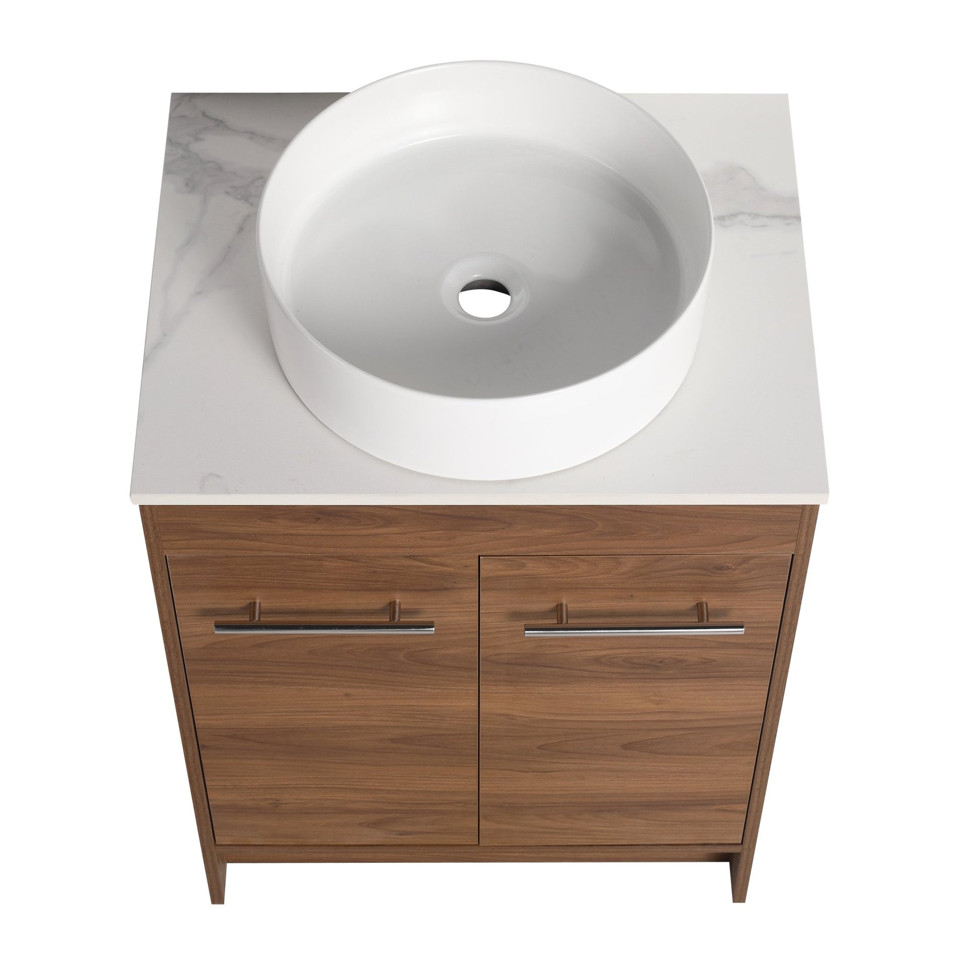 Ceramic Round Above Counter White Bathroom Sink Art Basin(BAB400MOWH) - 1st Choice Furniture Direct