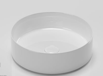 Ceramic Round Above Counter White Bathroom Sink Art Basin(BAB400MOWH) - 1st Choice Furniture Direct