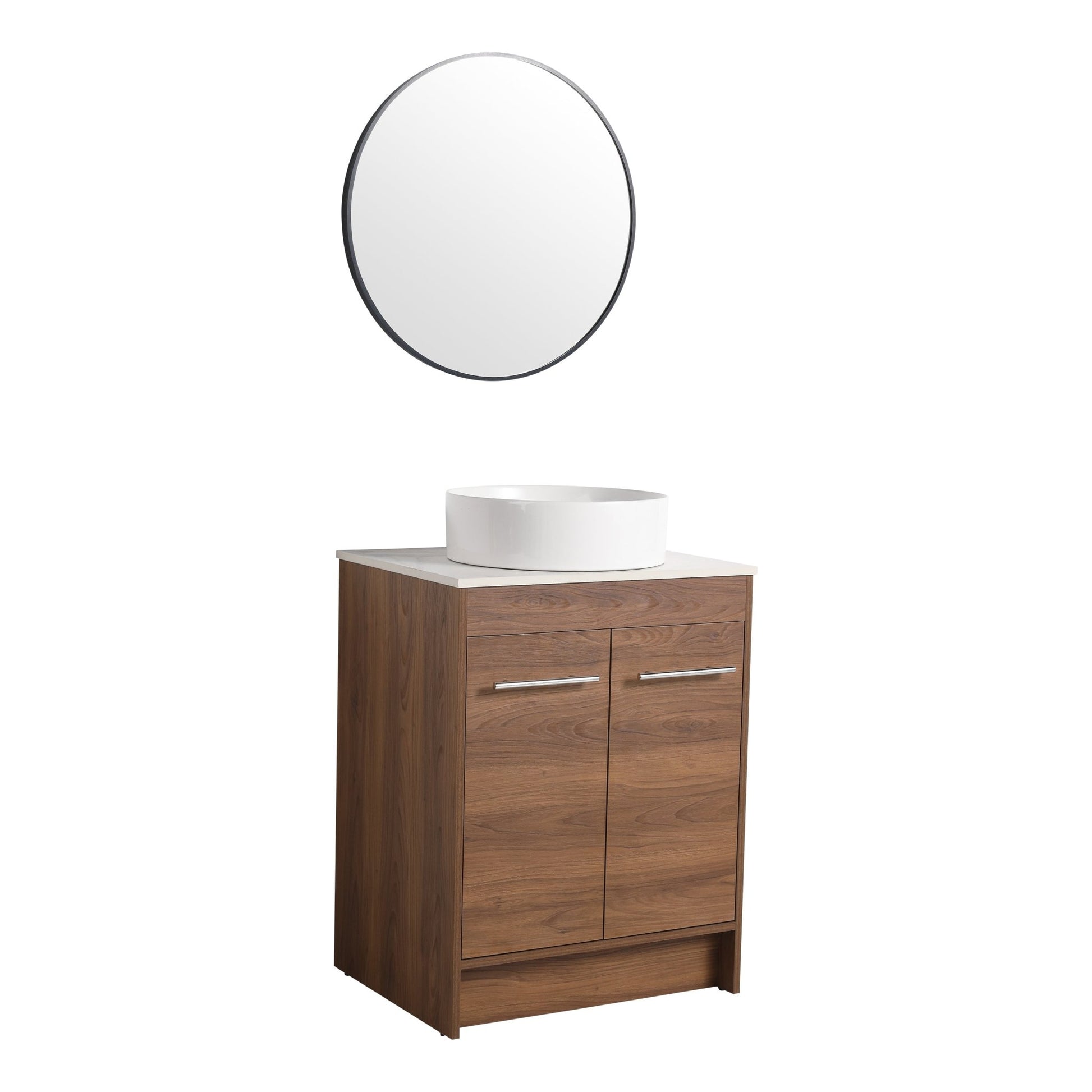 Ceramic Round Above Counter White Bathroom Sink Art Basin(BAB400MOWH) - 1st Choice Furniture Direct