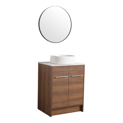 Ceramic Round Above Counter White Bathroom Sink Art Basin(BAB400MOWH) - 1st Choice Furniture Direct