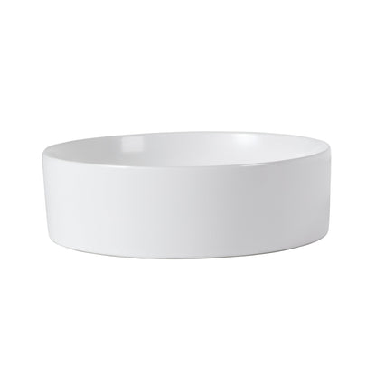 Ceramic Round Above Counter White Bathroom Sink Art Basin(BAB400MOWH) - 1st Choice Furniture Direct