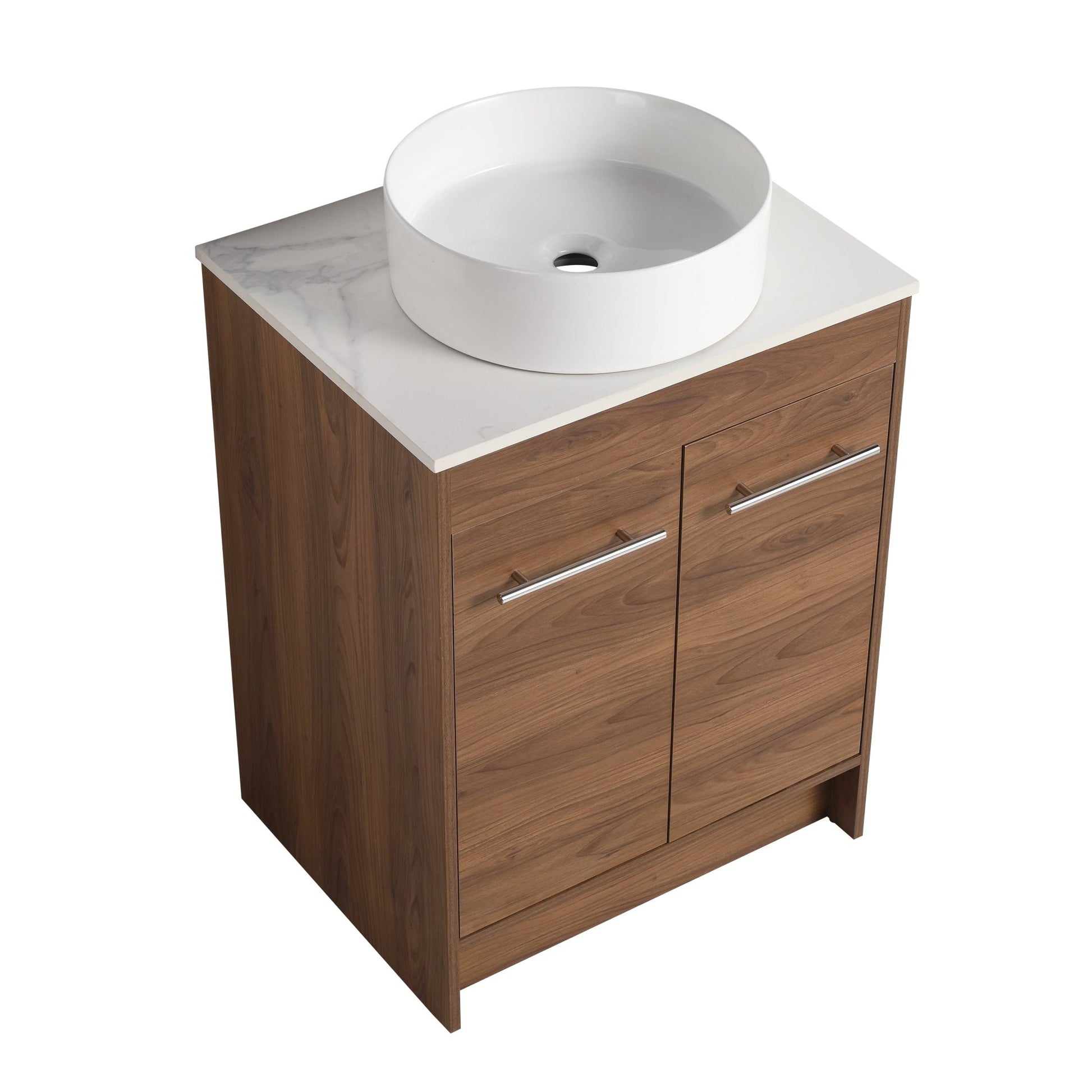 Ceramic Round Above Counter White Bathroom Sink Art Basin(BAB400MOWH) - 1st Choice Furniture Direct