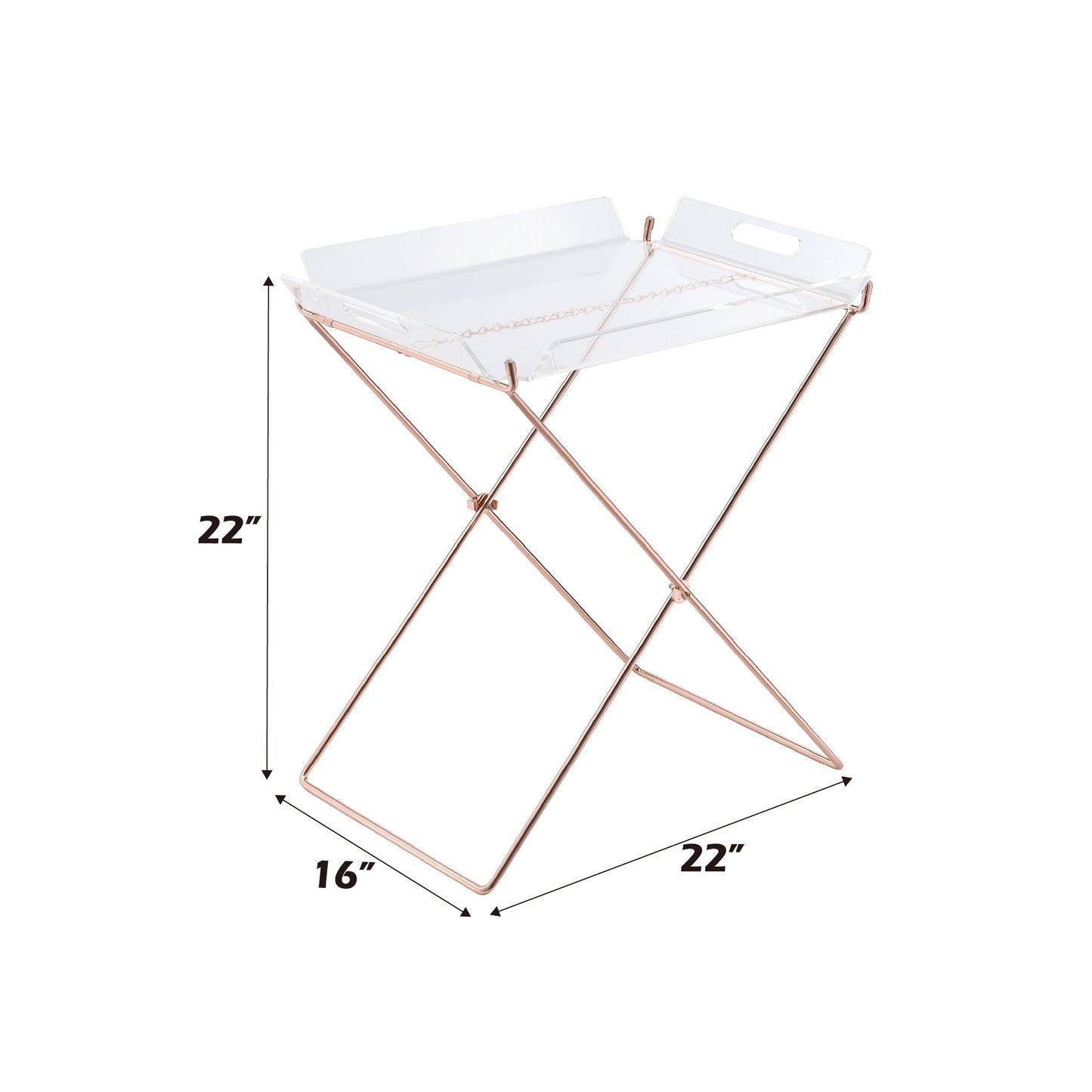 Cercie Clear Acrylic & Copper Finish Tray Table - 1st Choice Furniture Direct