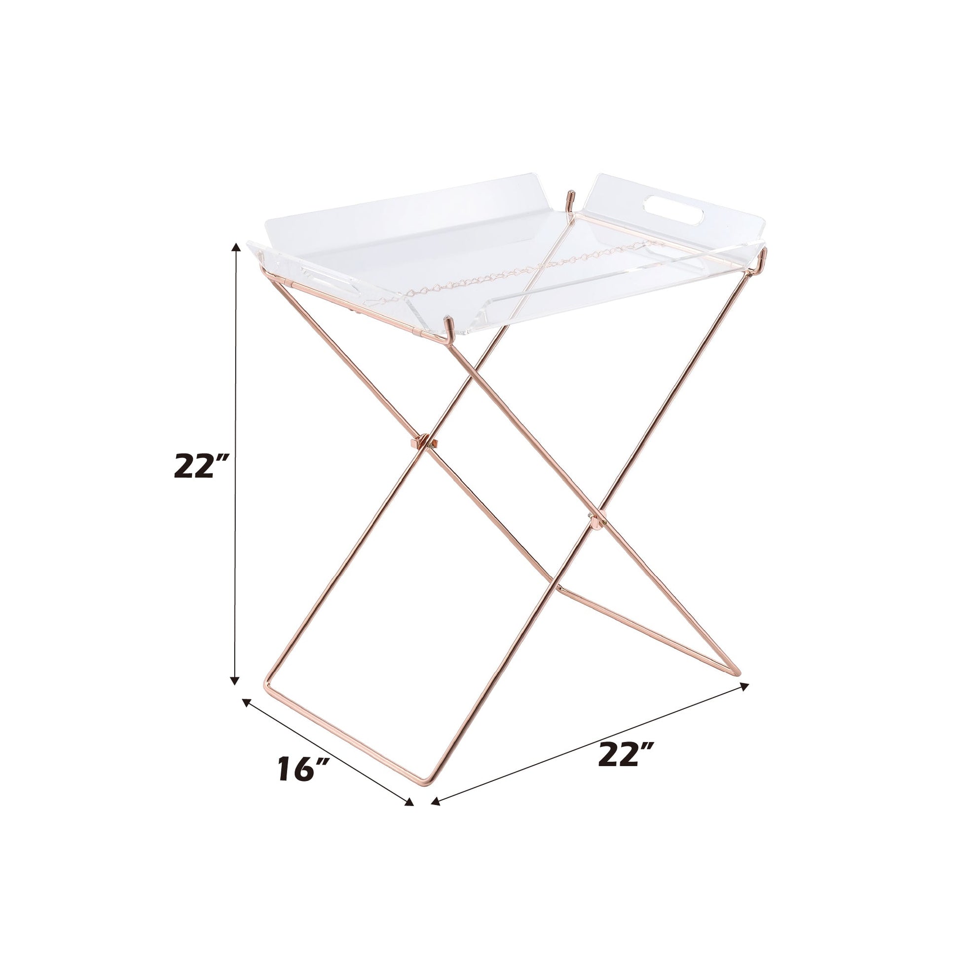 Cercie Clear Acrylic & Copper Finish Tray Table - 1st Choice Furniture Direct