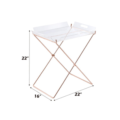 Cercie Clear Acrylic & Copper Finish Tray Table - 1st Choice Furniture Direct