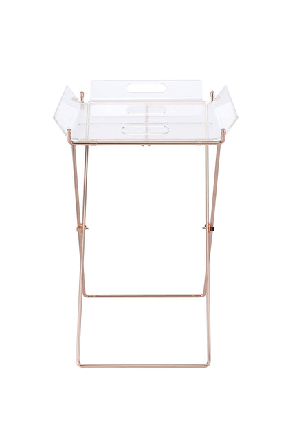Cercie Clear Acrylic & Copper Finish Tray Table - 1st Choice Furniture Direct