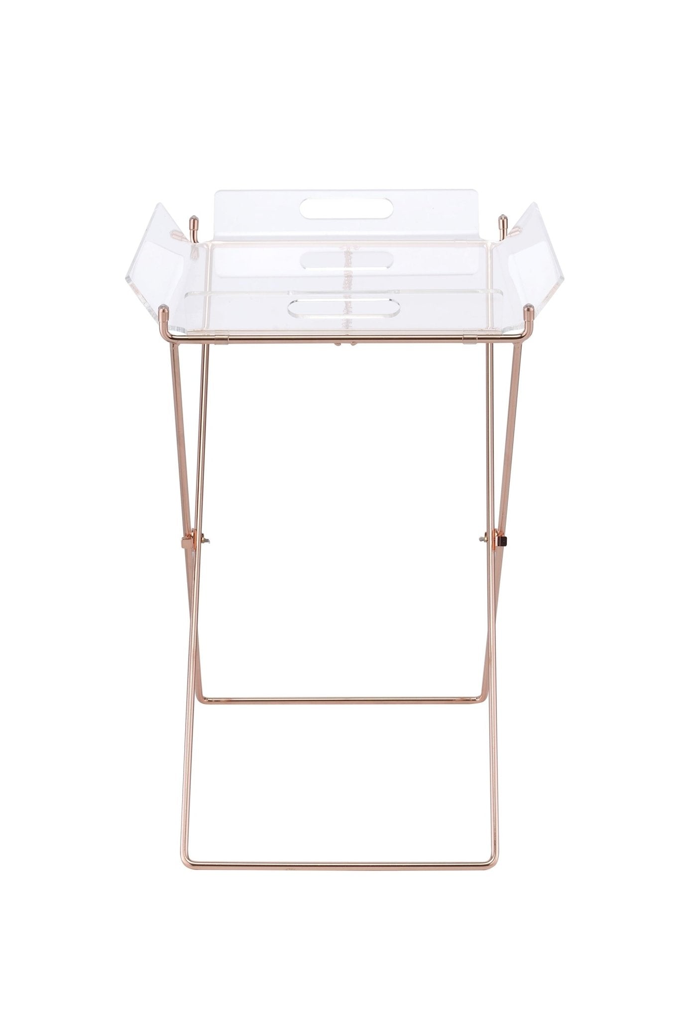 Cercie Clear Acrylic & Copper Finish Tray Table - 1st Choice Furniture Direct