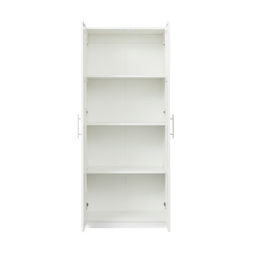 1st Choice High Wardrobe and Kitchen Cabinet with 2 Doors in White