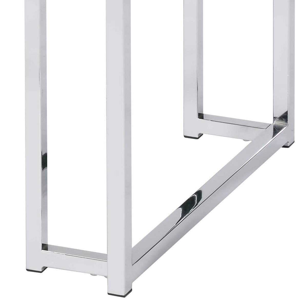 Chafik Natural Oak & Chrome Finish End Table - 1st Choice Furniture Direct