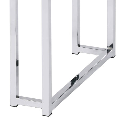 Chafik Natural Oak & Chrome Finish End Table - 1st Choice Furniture Direct