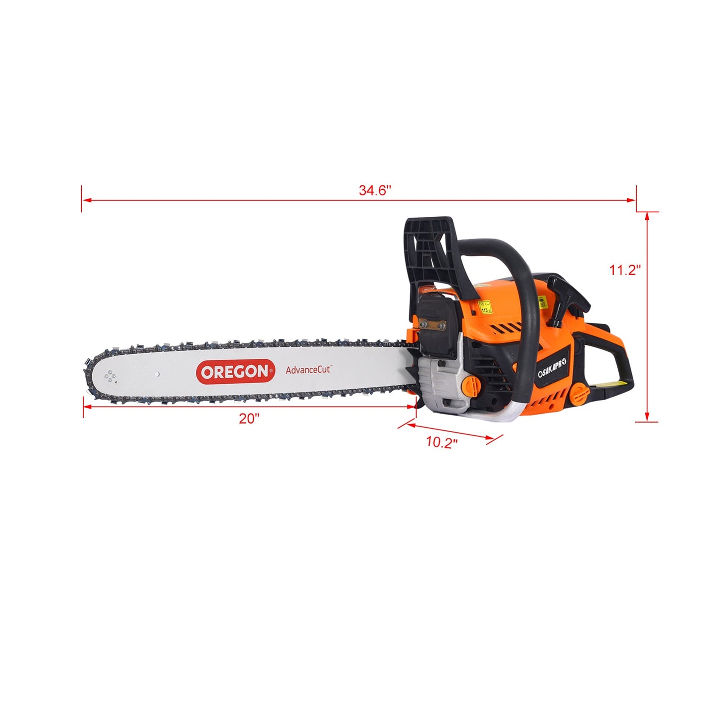 Chainsaw gas 20inch ,58cc Gasoline Chain Saw for Trees ,Wood Cutting 2 - cycle EPA Compliant ,ORGEGAN BAR OREGAN CHAIN - 1st Choice Furniture Direct