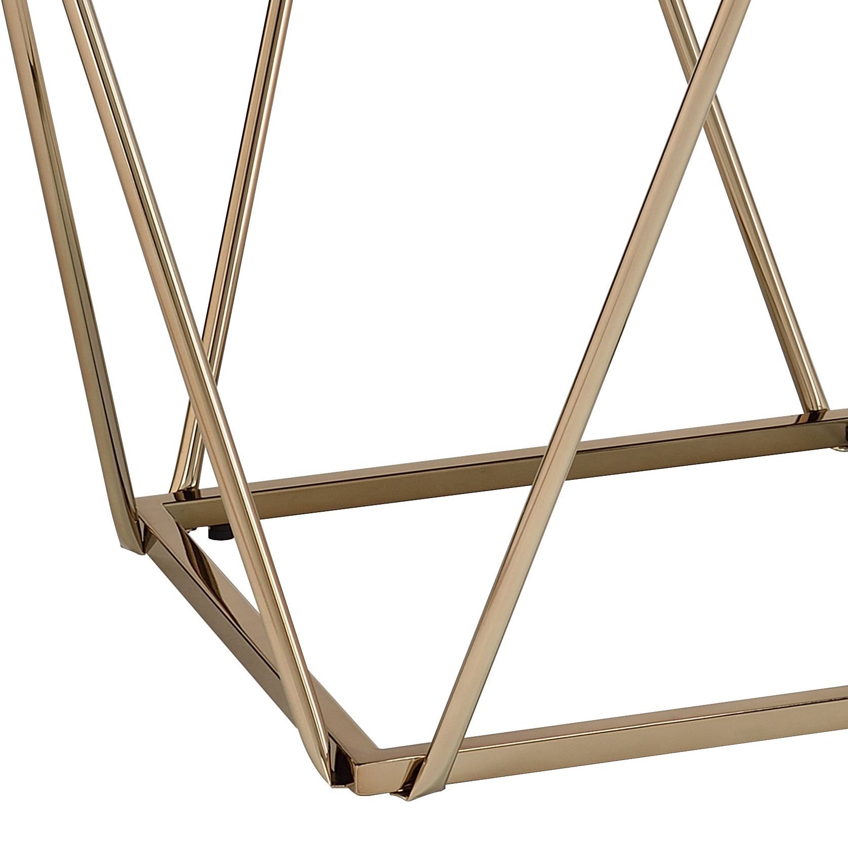 Champagne Gold Mirrored End Table | Modern Glam Accent Table - 1st Choice Furniture Direct