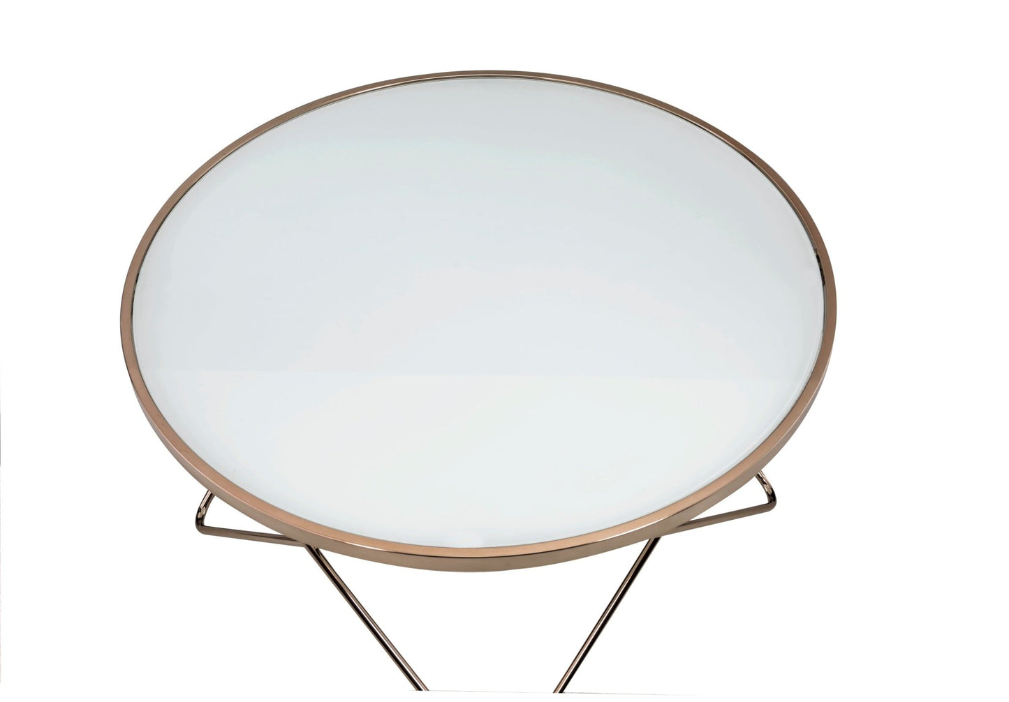 Champagne Round Coffee Table with Frosted Tempered Glass Top - 1st Choice Furniture Direct