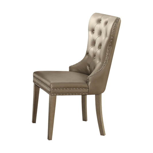 Champagne Wingback Dining Chair with Button Tufting - 1st Choice Furniture Direct