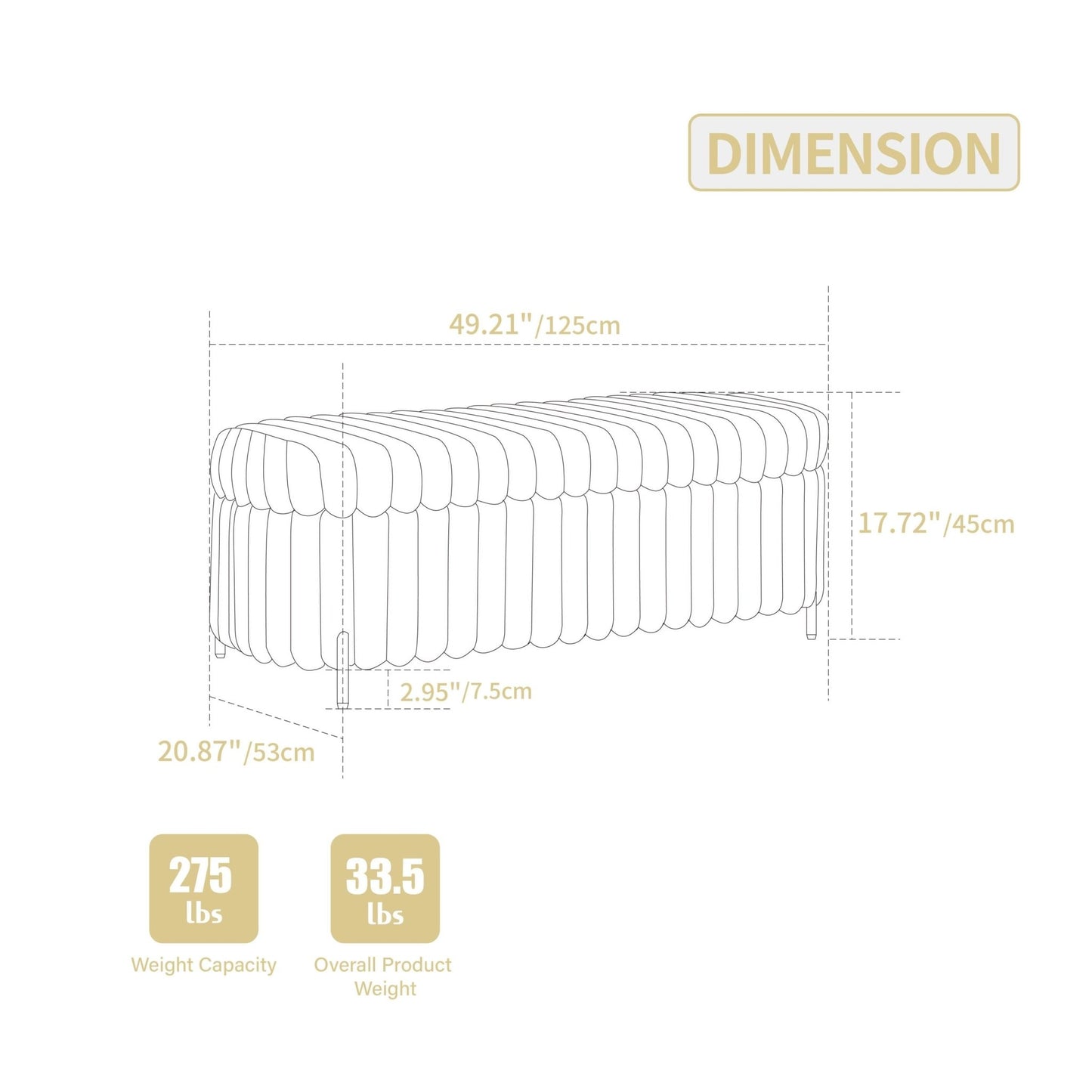 Charcoal Faux Fur Flip Top Storage Bench with Black Metal Legs, 49.2' Wide Bed End Stool Foot Rest - 1st Choice Furniture Direct