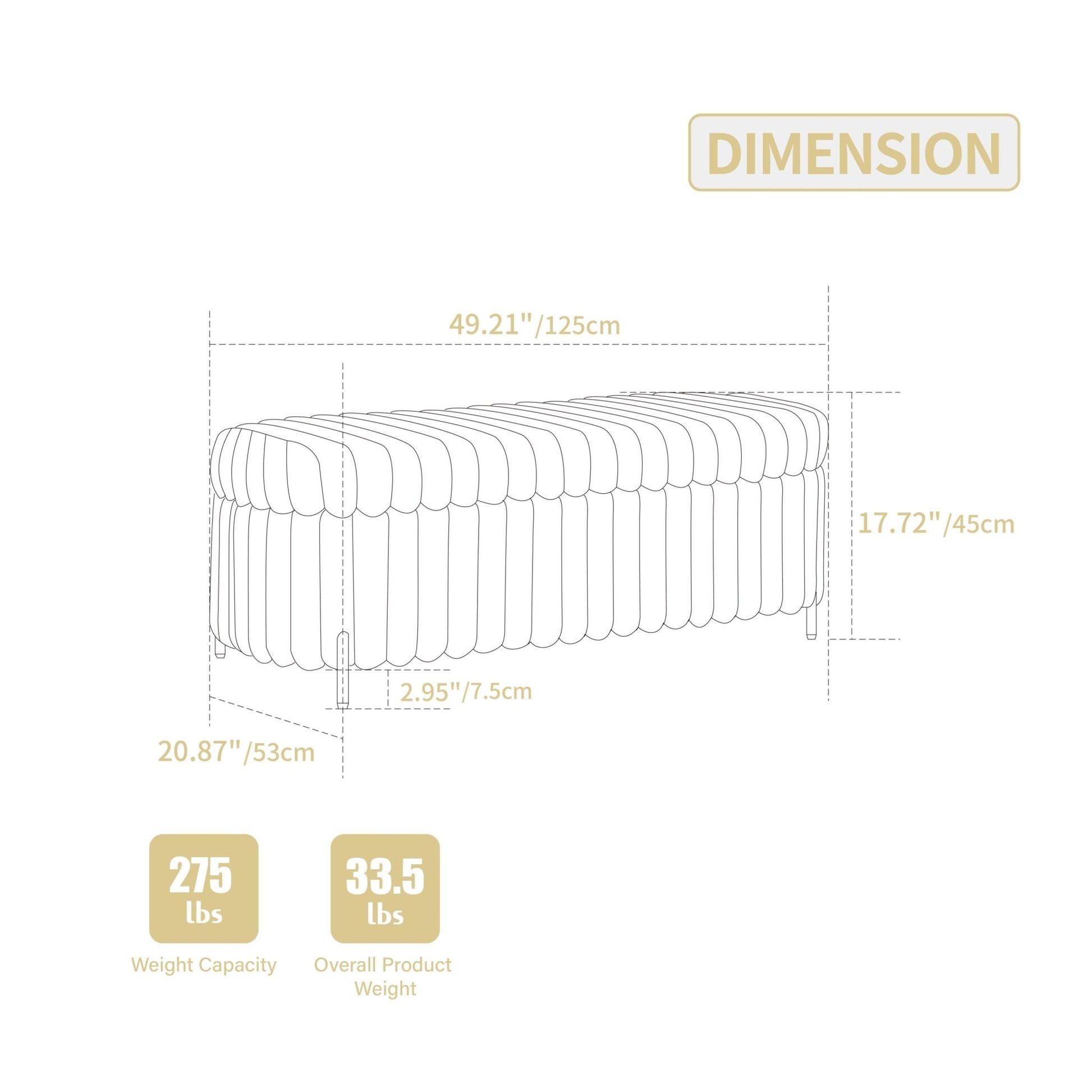 Charcoal Faux Fur Flip Top Storage Bench with Black Metal Legs, 49.2' Wide Bed End Stool Foot Rest - 1st Choice Furniture Direct