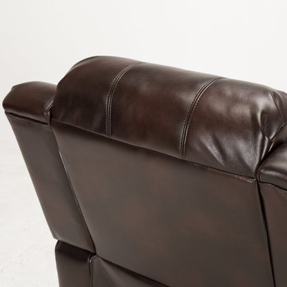 Charlotte Burnished Brown Faux Leather Glider Recliner with Classic Style and Plush Comfort - 1st Choice Furniture Direct