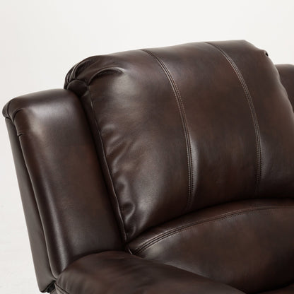 Charlotte Burnished Brown Faux Leather Glider Recliner with Classic Style and Plush Comfort - 1st Choice Furniture Direct