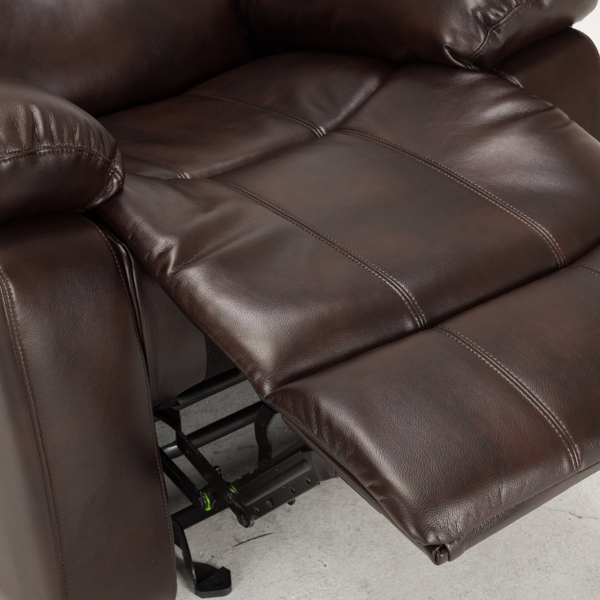 Charlotte Burnished Brown Faux Leather Glider Recliner with Classic Style and Plush Comfort - 1st Choice Furniture Direct
