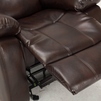 Charlotte Burnished Brown Faux Leather Glider Recliner with Classic Style and Plush Comfort - 1st Choice Furniture Direct