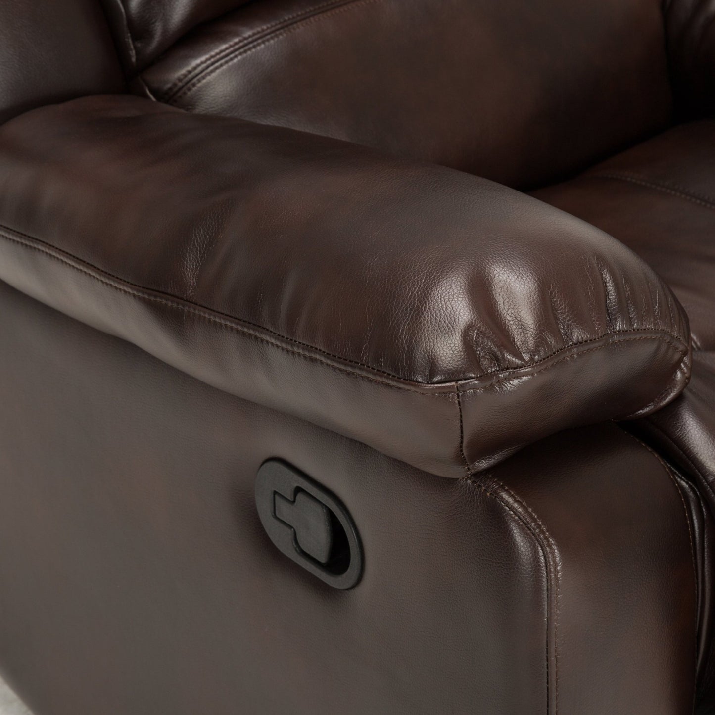 Charlotte Burnished Brown Faux Leather Glider Recliner with Classic Style and Plush Comfort - 1st Choice Furniture Direct