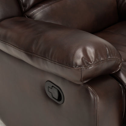 Charlotte Burnished Brown Faux Leather Glider Recliner with Classic Style and Plush Comfort - 1st Choice Furniture Direct
