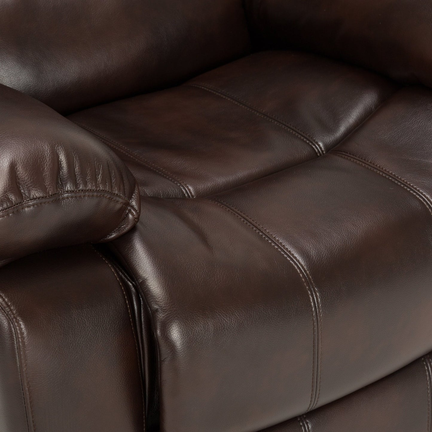 Charlotte Burnished Brown Faux Leather Glider Recliner with Classic Style and Plush Comfort - 1st Choice Furniture Direct