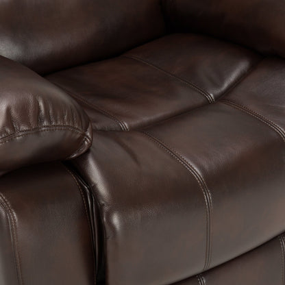 Charlotte Burnished Brown Faux Leather Glider Recliner with Classic Style and Plush Comfort - 1st Choice Furniture Direct