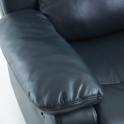 Charlotte Glider Recliner Chair – Blue Faux Leather Recliner with Gliding & Latch Recline Function - 1st Choice Furniture Direct
