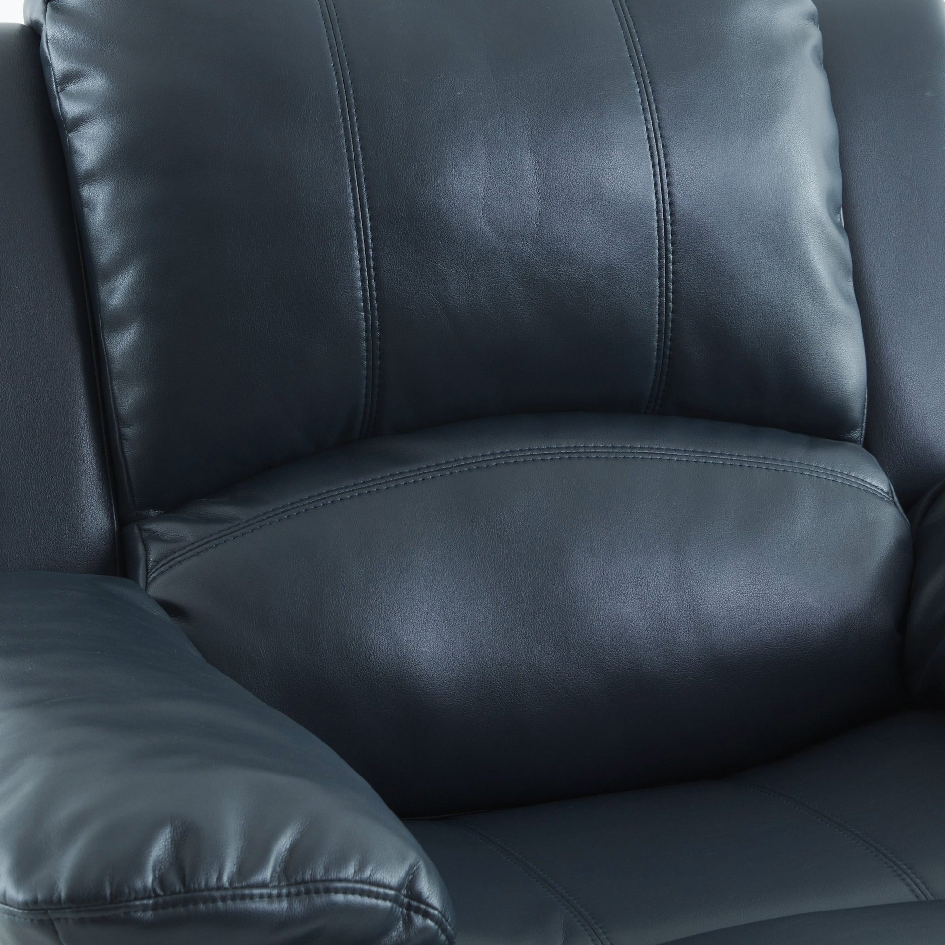 Charlotte Midnight Blue Leather Gel Glider Recliner with Sturdy Wood Frame - 1st Choice Furniture Direct