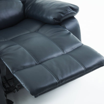 Charlotte Midnight Blue Leather Gel Glider Recliner with Sturdy Wood Frame - 1st Choice Furniture Direct