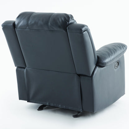Charlotte Midnight Blue Leather Gel Glider Recliner with Sturdy Wood Frame - 1st Choice Furniture Direct