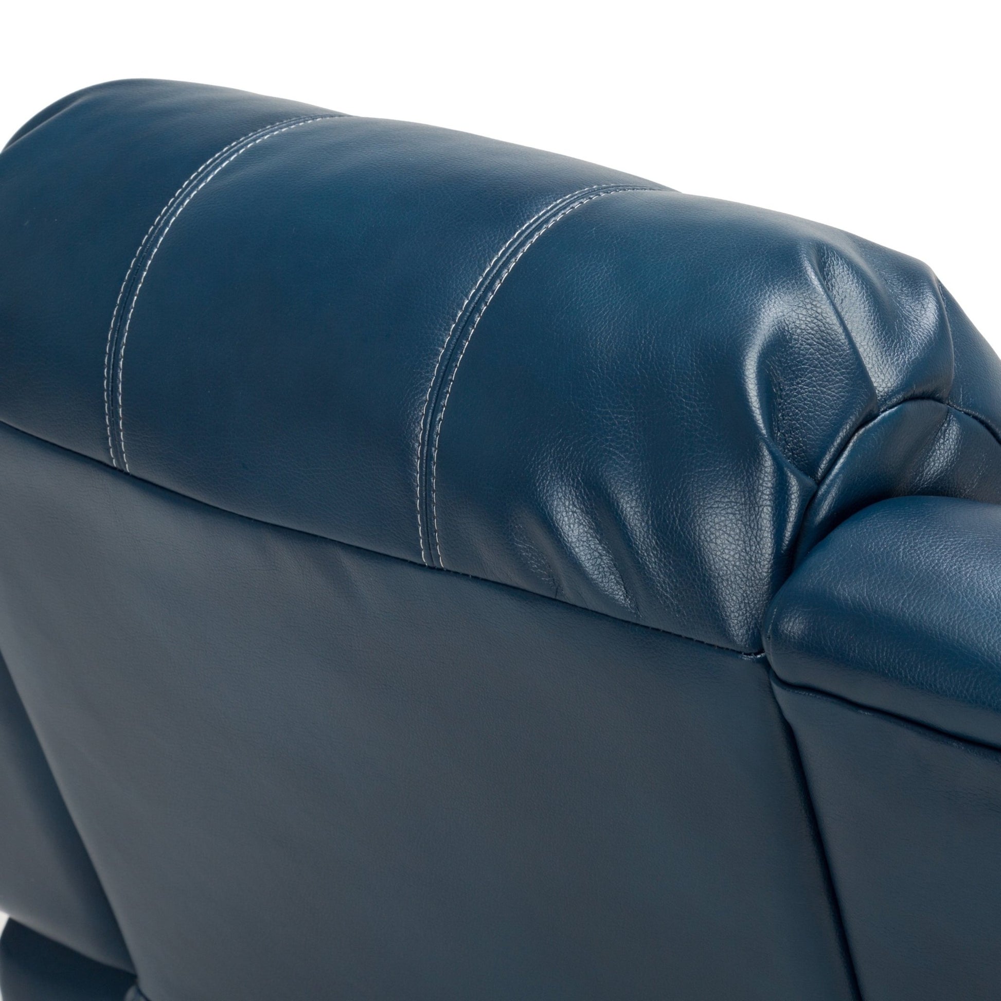Charlotte Navy Blue Leather Gel Recliner with Gliding and Reclining Functionality - 1st Choice Furniture Direct