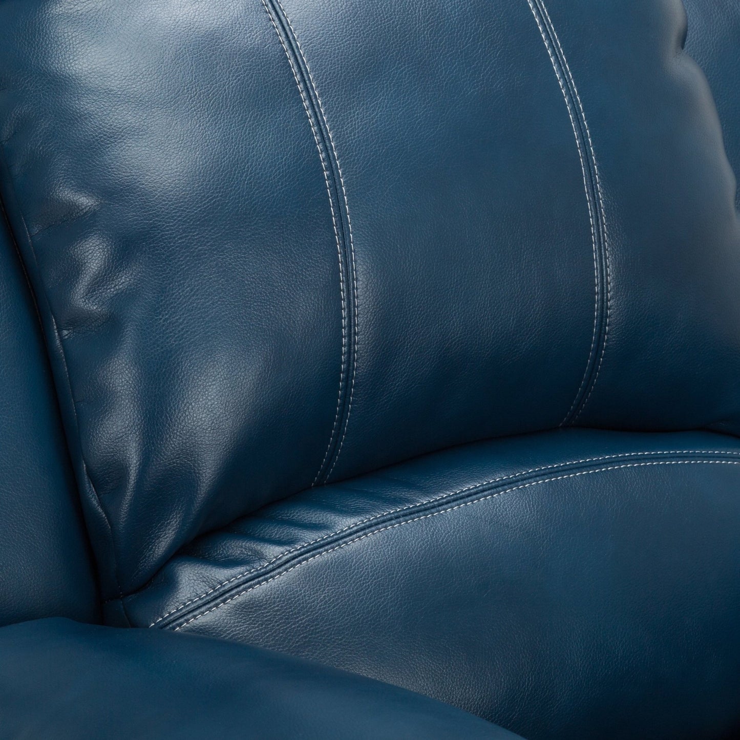 Charlotte Navy Blue Leather Gel Recliner with Gliding and Reclining Functionality - 1st Choice Furniture Direct