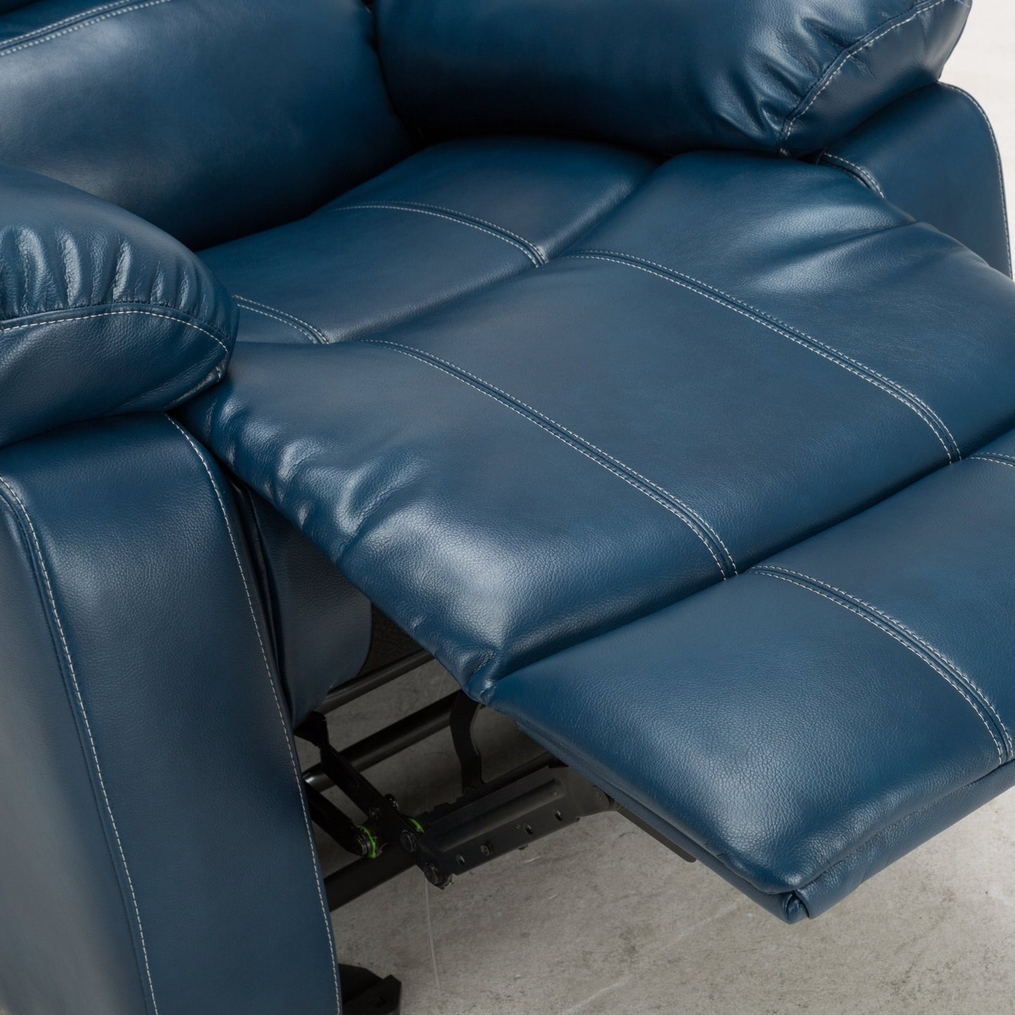 Charlotte Navy Blue Leather Gel Recliner with Gliding and Reclining Functionality - 1st Choice Furniture Direct