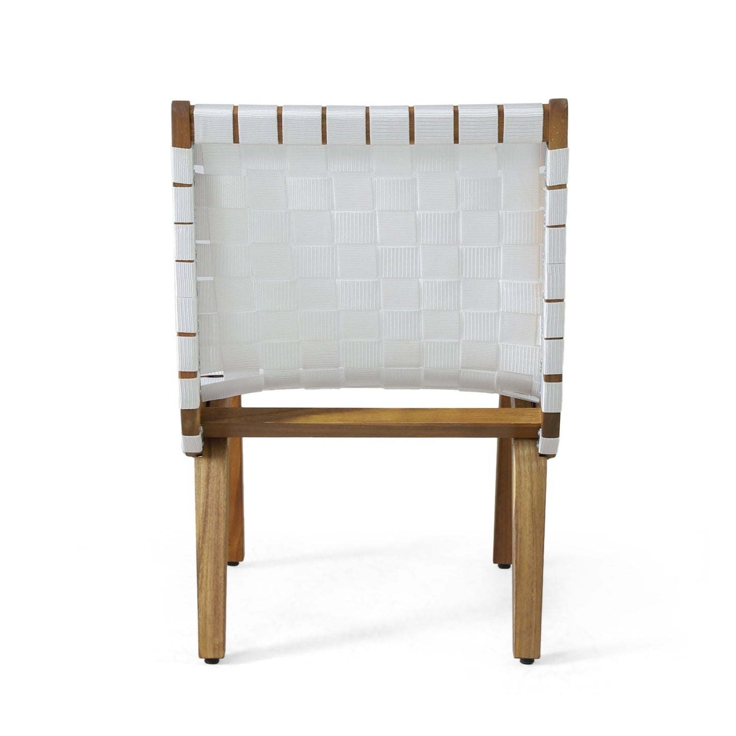 Charlotte Transitional Lounge Chair Set with Rope Weave in White Acacia Wood - 1st Choice Furniture Direct
