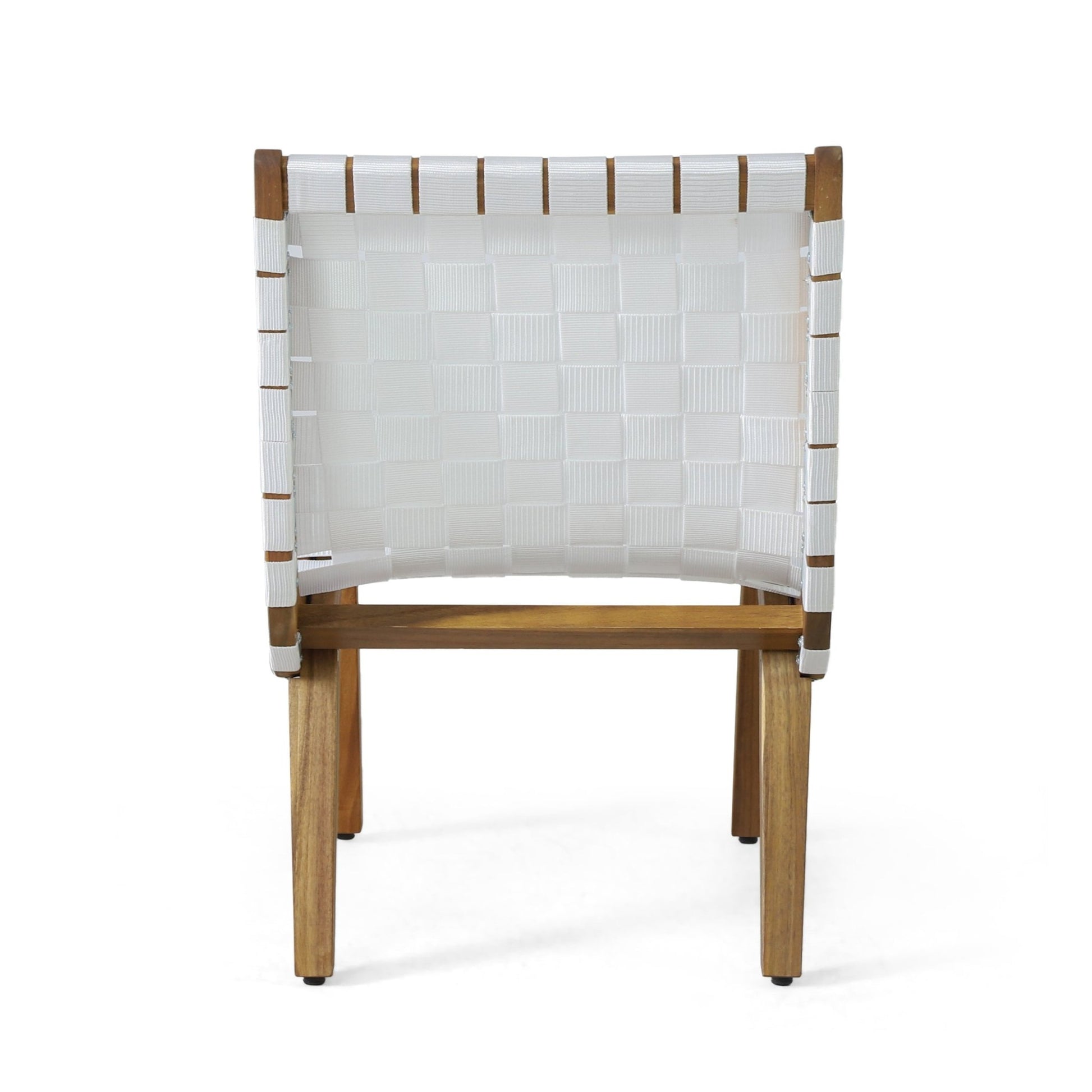Charlotte Transitional Lounge Chair Set with Rope Weave in White Acacia Wood - 1st Choice Furniture Direct