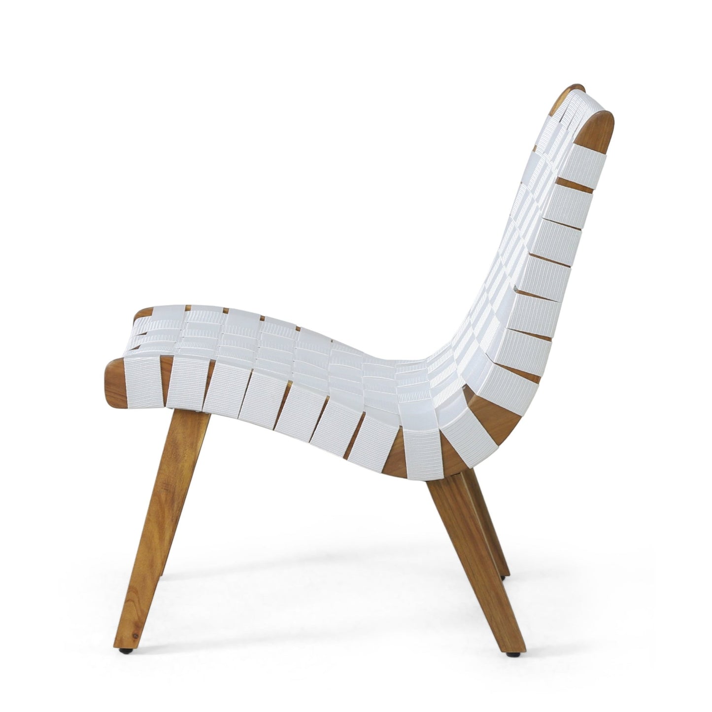 Charlotte Transitional Lounge Chair Set with Rope Weave in White Acacia Wood - 1st Choice Furniture Direct