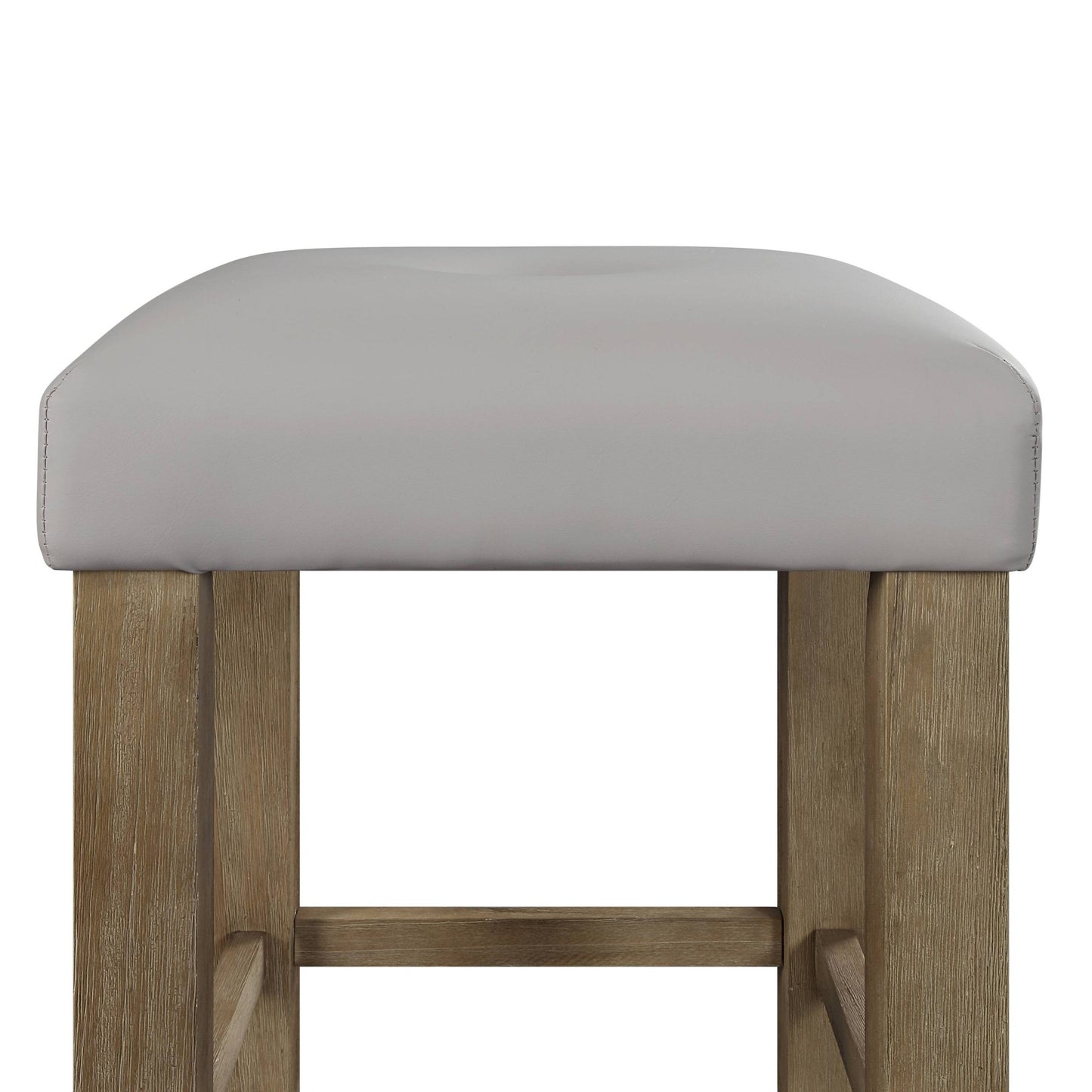 Charnell Gray Synthetic Leather & Oak Finish Counter Height Stool (Set of 2) - 1st Choice Furniture Direct