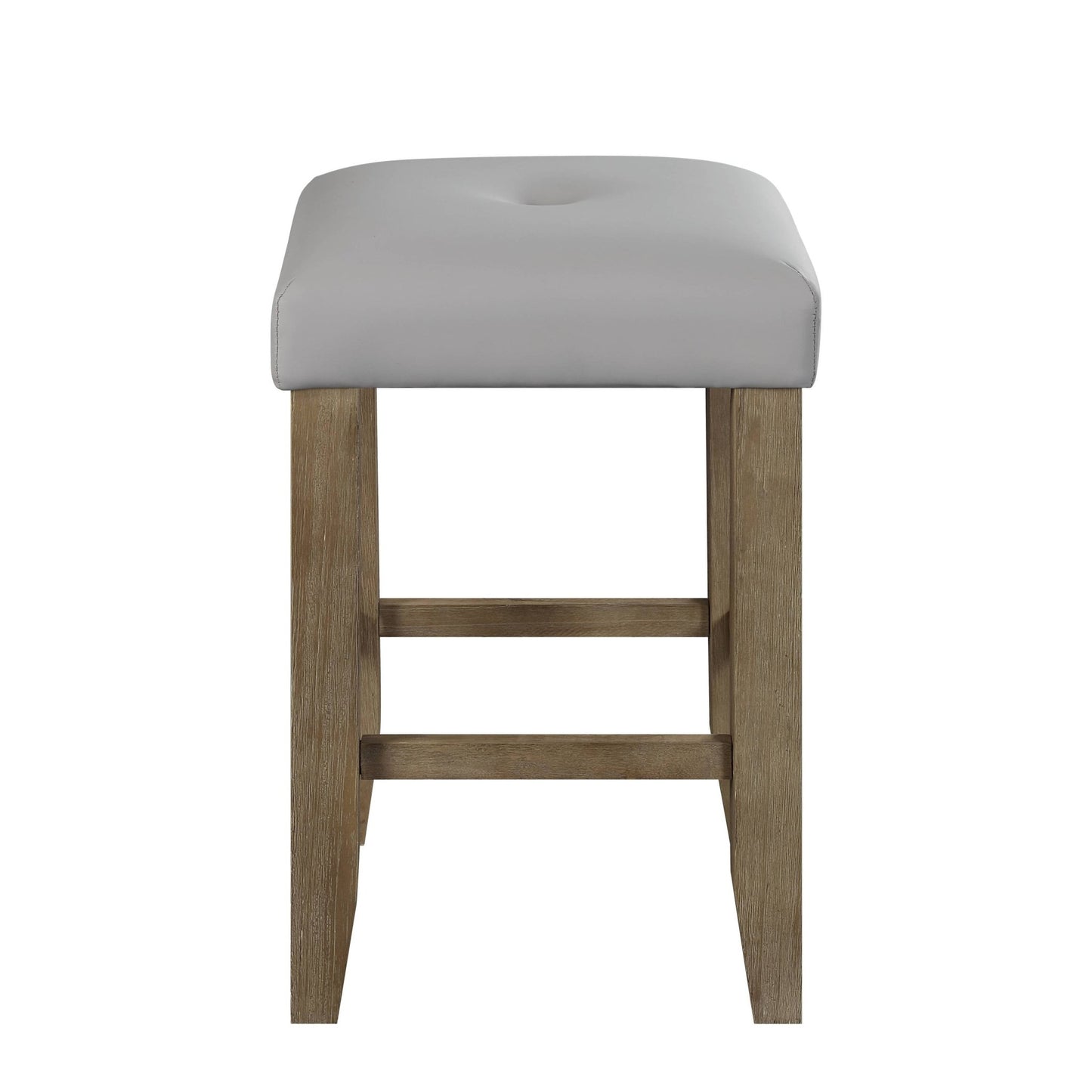 Charnell Gray Synthetic Leather & Oak Finish Counter Height Stool (Set of 2) - 1st Choice Furniture Direct