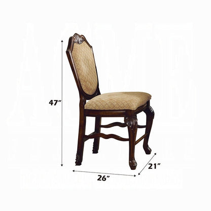 Chateau De Ville Fabric & Espresso Finish Counter Height Chair (Set of 2) - 1st Choice Furniture Direct