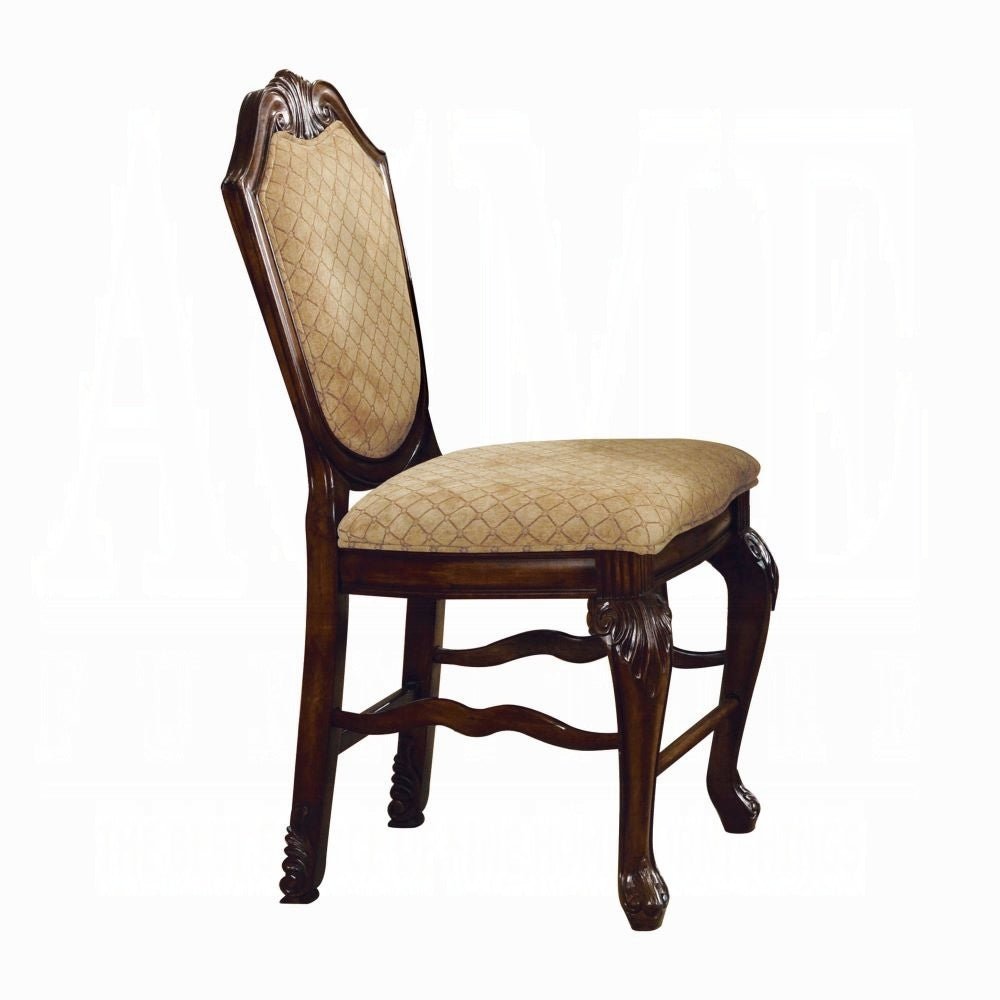 Chateau De Ville Fabric & Espresso Finish Counter Height Chair (Set of 2) - 1st Choice Furniture Direct