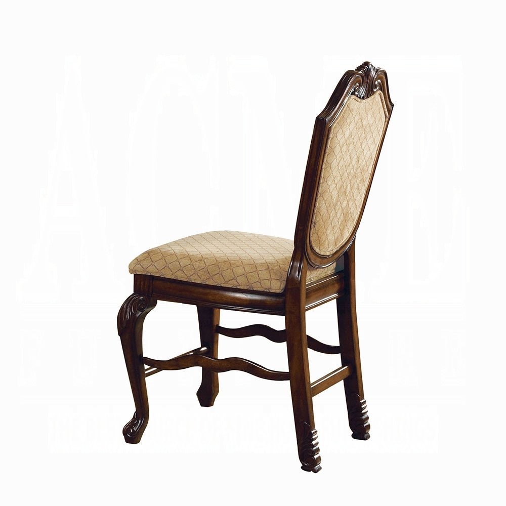 Chateau De Ville Fabric & Espresso Finish Counter Height Chair (Set of 2) - 1st Choice Furniture Direct