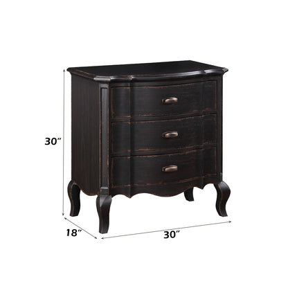 Chelmsford Antique Black Finish Nightstand - 1st Choice Furniture Direct