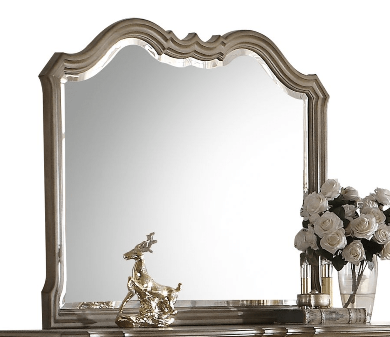 Chelmsford Antique Taupe Finish Mirror - 1st Choice Furniture Direct