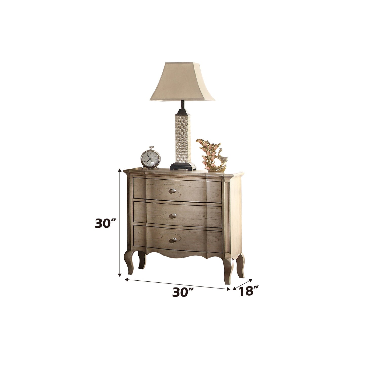 Chelmsford Antique Taupe Finish Nightstand - 1st Choice Furniture Direct