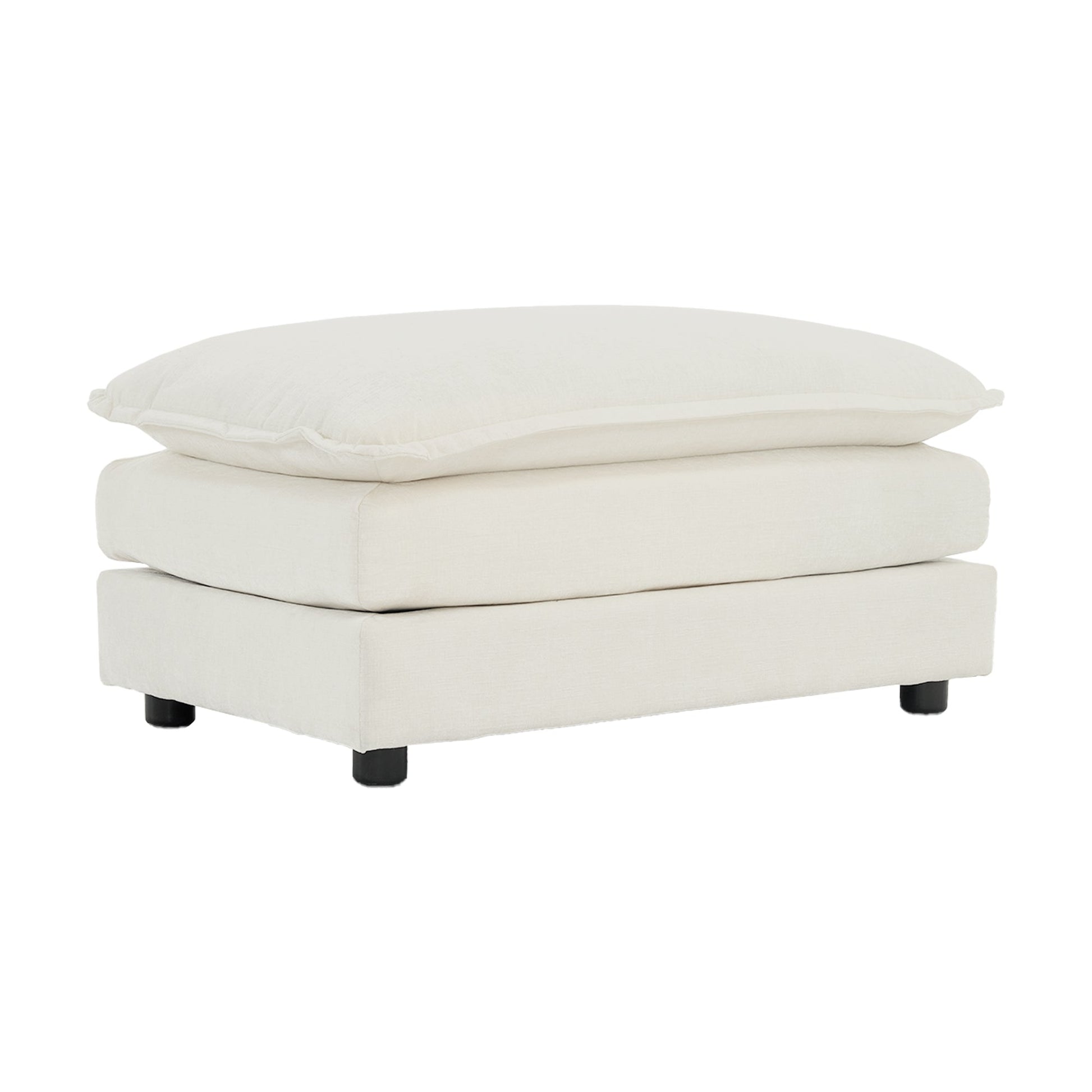 Chenille Fabric Ottomans Footrest to Combine with 2 Seater Sofa, 3 Seater Sofa and 4 Seater Sofa, White Chenille - 1st Choice Furniture Direct