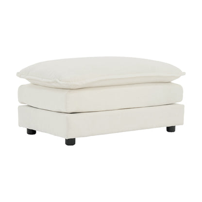 Chenille Fabric Ottomans Footrest to Combine with 2 Seater Sofa, 3 Seater Sofa and 4 Seater Sofa, White Chenille - 1st Choice Furniture Direct