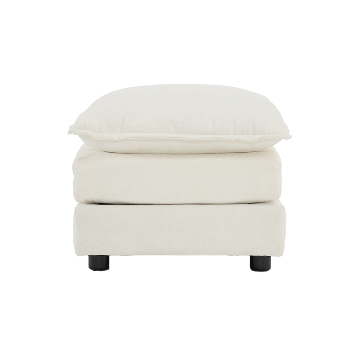 Chenille Fabric Ottomans Footrest to Combine with 2 Seater Sofa, 3 Seater Sofa and 4 Seater Sofa, White Chenille - 1st Choice Furniture Direct