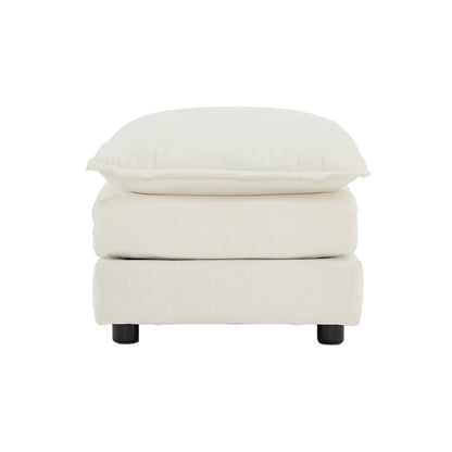 Chenille Fabric Ottomans Footrest to Combine with 2 Seater Sofa, 3 Seater Sofa and 4 Seater Sofa, White Chenille - 1st Choice Furniture Direct